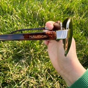 Nautica Brown Tortoiseshell Sunglasses with Silver Temples